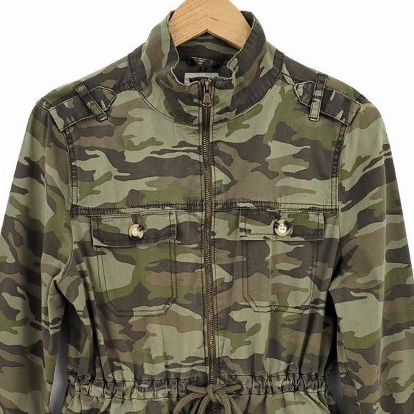 SO Camouflage Utility Twill Jacket with Drawstring Size L Army Green - Picture 7 of 11